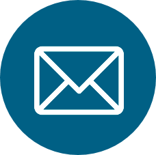 An envelope icon to represent email that links to an online contact form. 